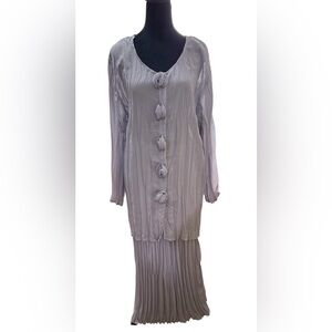 LEW MAGRAM 2 Piece Broomstick Dress Skirt Set in Lilac Size M